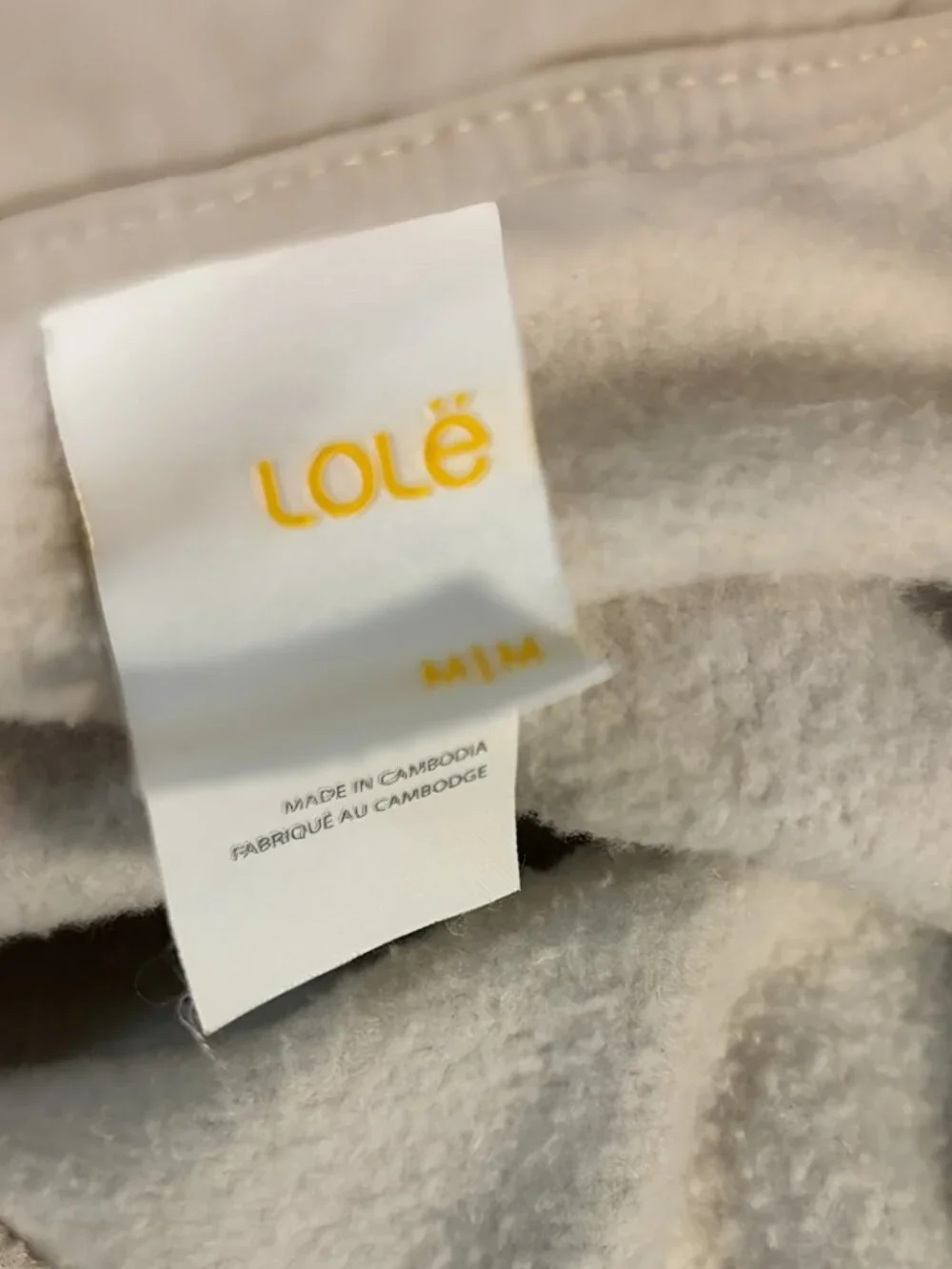 Lole Half Zip Hoodie Sweater Medium White Beige Pullover Kangaroo Pocket - Picture 2 of 6